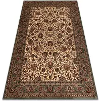 Rugsx Alfombra de lana KASHQAI 4362 101 ornamento beige / verde 80x160 cm