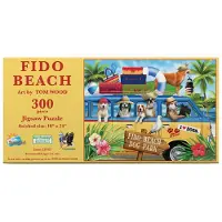 Sunsout INC - Fido Beach - 300 kpl palapeli, artisti: Tom Wood - Valmis koko 18" x 24" - MPN# 29743