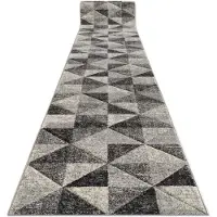Rugsx Alfombra de pasillo FEEL 5672/16811 Triángulos gris/antracita/crema 70 cm 70x140 cm