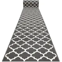 Rugsx Alfombra de pasillo BCF MORAD Trelis Espaldera marroquí gris / crema 120 cm 120x220 cm