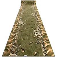 Rugsx Alfombra de pasillo BCF TRIO verde 90 cm 90x410 cm