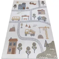 Rugsx Alfombra BONO 9207 calles, ciudad, sitio de construcción crema / gris claro 280x370 cm