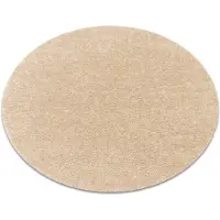 Rugsx Alfombra BUENOS circulo 6652 shaggy liso, de un solo color crema circulo 200 cm