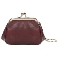 MaxPower Vintage Mini Kiss-Lock Kolikkolaukku, Yksivärinen Minimalistinen Clutch., Kava 1