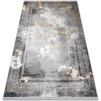 Rugsx Alfombra LUCE 77 moderna Marco vintage - Structural gris / mostaza 134x190 cm