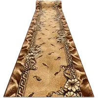 Rugsx Alfombra de pasillo BCF TRIO dorado oscuro 70 cm 70x530 cm