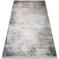 Rugsx Alfombra LUCE 84 moderna Ornamento vintage - Structural gris / mostaza 134x190 cm