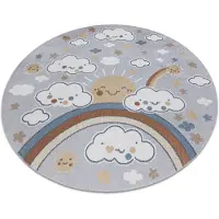 Rugsx Alfombra BONO 8437 círculo nubes, cielo, gris claro / crema circulo 160 cm