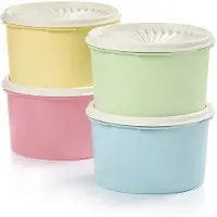 Tupperware Heritage Collection 8-osainen s ilytysastiasetti vintage-v reiss - konepesun kest v ja BPA-vapaa - (4 astiaa + 4 kantta)