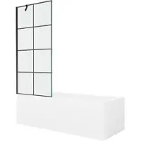 Mexen Cubik kylpyamme viimeistelyllä ja lasiseinällä, 170x70 cm + 80 cm