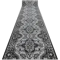 Rugsx Alfombra de pasillo BCF MORAD Wiosna rosetón gris 70 cm 70x560 cm
