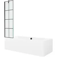 Mexen Kylpyamme Cube paneeleilla ja lasiseinällä, 170x80 cm + 50 cm