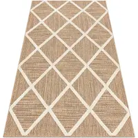 Rugsx SPARK 0708A alfombra beige / crema - conducción, diamantes, sisal, estructural 80x150 cm