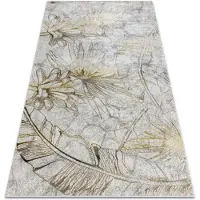 Rugsx BLISS Z218AZ237 alfombra crema / dorado - Flores, moderna, estructural 120x170 cm