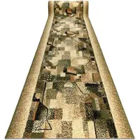 Rugsx Alfombra de pasillo BCF IMPRESJA verde aceituna 80 cm 80x400 cm