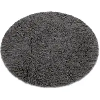 Rugsx Flokati de lana círculo gris circulo 160 cm
