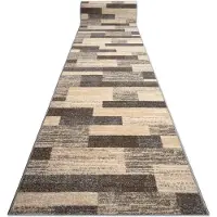 Rugsx Alfombra de pasillo KARMEL Deski tableros caramelo gris 80cm 80x1100 cm