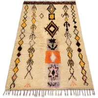Rugsx Alfombra BERBER BJ1005 Boujaad tejida a mano desde Marruecos, Boho - beige / amarillo 140x185 cm