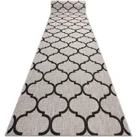 Rugsx Alfombra de pasillo SIZAL FLOORLUX modelo 20608 Espaldera marroquí plateado / negro 70 cm 70x210 cm