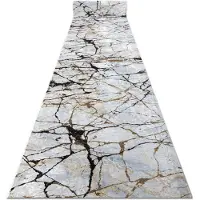Rugsx Alfombra de pasillo con refuerzo de goma LOTUS MARBLE 21136 beige lavable 80cm 80x480 cm