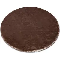 Rugsx Alfombra de lavado moderna LAPIN círculo, shaggy antideslizante marfil / chocolate circulo 100 cm