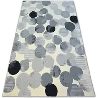 Rugsx Alfombra SCANDI 18461/752 - Ruedas círculos crema/gris/negro 160x230 cm
