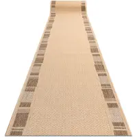 Rugsx Alfombra de pasillo SIZAL FLOORLUX modelo 20195 color maíz/color café 100 cm 100x640 cm