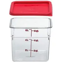 Cambro 6SFSCW135 Camsquare -ruokas ilytysrasia, 6 litraa, kirkas polykarbonaatti, NSF, kansi
