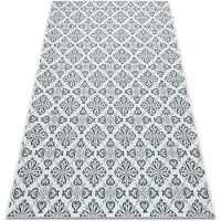 Rugsx Alfombra de cuerda sisal COLOR 19246/969 Flores blanco 120x170 cm