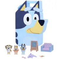 Bluey Blueyn Deluxe Play & Go -leikkisetti 2,5 3 tuuman hahmoilla