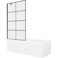 Mexen Cubik kylpyamme viimeistelyllä ja lasiseinällä, 170x70 cm + 100 cm