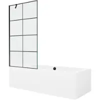 Mexen Kylpyamme Cube paneeleilla ja lasiseinällä, 180x80 cm + 90 cm