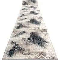 Rugsx Alfombra de pasillo con refuerzo de goma PATCHWORK vintage, beige 67 cm 67x1050 cm