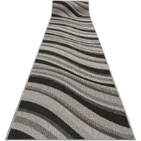 Rugsx Alfombra de pasillo SIZAL FLOORLUX modelo 20353 plateado /negro 120 cm 120x950 cm