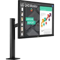 LG 27QN880-B 27" 16:9 FreeSync IPS -näyttö Ergo Stand -jalustalla varustettuna