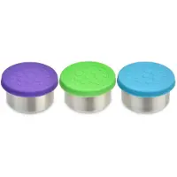 Lunchbots Tiny Dips -mausteseokset - 3 kpl:n setti - täydelliset annoskupit - roiskeenkestävä lounasrasia kastikeastialla kannella - elintarvikel