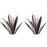 Semoic 2X Tequila Rustic Sculpture, DIY Metal Agave Plant,Rustic Hand Painted Metal Agave,Garden Yard Art Decoration 65CM