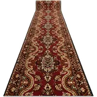 Rugsx Alfombra de pasillo BCF WIOSNA burdeos 120 cm 120x1150 cm
