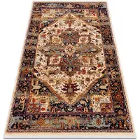 Rugsx Alfombra KESHAN franjas, Ornamento oriental 2886/53555 beige / burdeos 200x290 cm