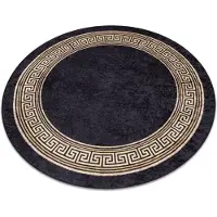 Rugsx Alfombra lavable MIRO 51360.802 circulo Griego antideslizante - negro / dorado circulo 160 cm