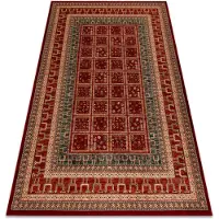 Rugsx Alfombra de lana KASHQAI 4349 300 oriental, marco terracota / verde 67x130 cm