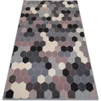 Rugsx Matto HEOS 78537 harmaa / vaaleanpunainen / kerma kuusikulmio