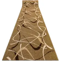 Rugsx Alfombra de pasillo KARMEL FRYZ - CHOCO marrón claro 100 cm 100x960 cm