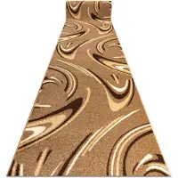 Rugsx Alfombra de pasillo KARMEL FRYZ - COFFEE marrón claro 90 cm 90x380 cm