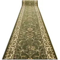 Rugsx Alfombra de pasillo BCF MORAD Klasyk clásico verde oliva 100 cm 100x440 cm