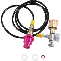 Torribaly CO2-adapteriletku 2000 Psi:n painemittarilla DUO/TERRA/ART-pikaliitäntään suurempiin pulloihin, hiilihapotettu pullo