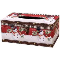 Semoic Christmas Tissue Box Home Indoor Dining Table Living Room Coffee Table Desktop Paper Box Tissue Tube,Snowman