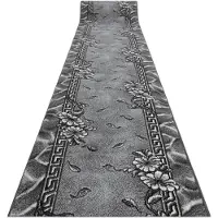 Rugsx Alfombra de pasillo BCF MORAD Trio flores, hojas gris 70 cm 70x880 cm
