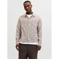 Jack & jones Jprblamatt Linen Blend L/S Overshirt Sn - Beige - S