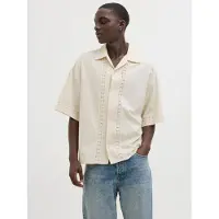 Jack & Jones Jormarrakech Detail Shirt Ss - Cream - S